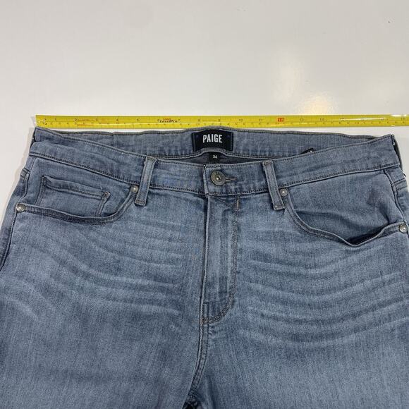 Paige Jeans Men’s Blue Federal Slim Straight Stretch Zip Fly Denim Pants 34x27 - Picture 7 of 9